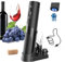 CIRCLE JOY Abridor Eléctrico Recargable 7 en 1 Juego de Abridor de Botellas de Vino con Bomba de Vacío, Cortador de Lámina, Vertedor Aireador de Vino y 2 Tapones de Vino