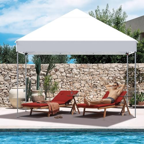 Tonnelle de Jardin 3x3 Pliable, 3-Hauteur Réglable, Tissu Oxford, Tente Pliable Imperméable, Pavillon Protection UV 50+, Tente de Jardin-Fête-Plage-Camping-Marché, Auvent Pop-up, Barnum Pliant, Blanc