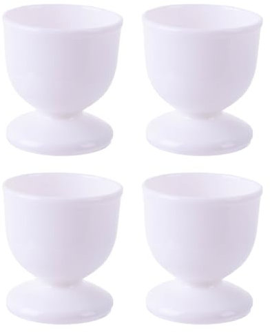 4 Pcs Plastic Egg Cups Set for Soft Boiled Eggs, Egg Cup Holders for Breakfast, Durable & Easy to Clean Kitchen Egg Cups