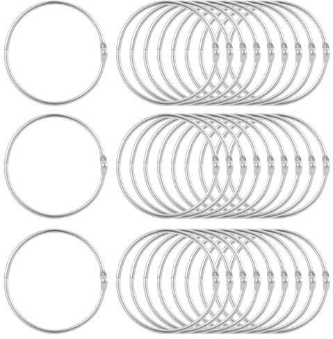 30 Pack Binder Rings 3 in Silver Loose Leaf Binder Rings, Small Book Ring 3 inch Metal Rings for Index Cards, Notebook, Paper, Receipts Photos, DIY Crafts School Supplies