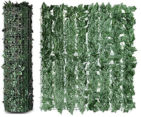 Haie artificielle verte – Treillage de jardin pour clôture extérieure, protection UV, pare-soleil, mur d'intimité de jardin – 1,5 x taille réglable