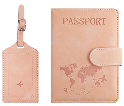 Passport Holder Cover Wallet Case, PU Leather Passport Cover with RFID Blocking, Portable Universal Travel Wallet Case Organiser for Passports, Boarding Passes, Credit Cards, Travel Documents