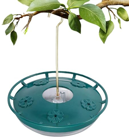 Comederos para Colibríes - para Colibríes con Platillo | Puertos De Alimentación A Prueba De Abejas, Dispensador De Agua para Pájaros Silvestres Colgable De 500 Ml Y 25 Cm De Altura, Estación