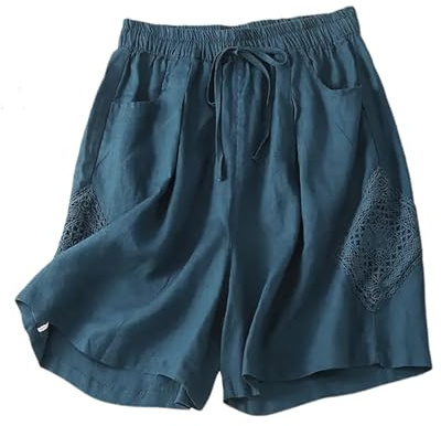 Dam Casual Semester Shorts Breda Ben Elastisk För Park Lek Fotboll Krocket Kubb Senior Kvinna Ledig Skön