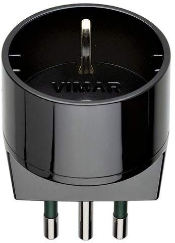 VIMAR Adattatore Spina 10a Presa Schuko Nero