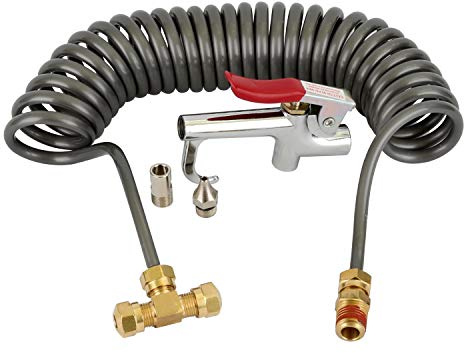 WYNNsky Heavy Duty Air Seat Blow Gun Kit for Truck, 1/4 Inch × 11.5 Feet PU Coil Air Hose, Lever Air Blow Gun with 2 Tips