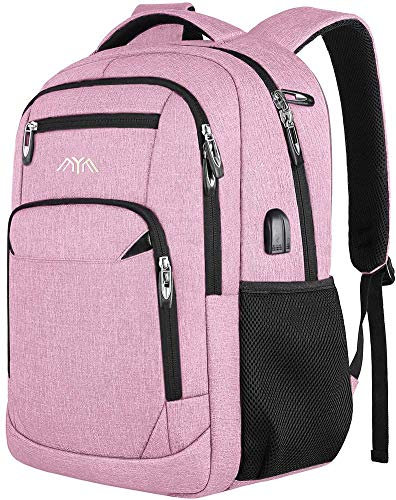 Schulrucksack Mädchen Teenager, Rucksack Schule Laptop Rucksack für Damen Daypacks für 15.6 Zoll Laptop Business Rucksack mit USB Ladeanschluss