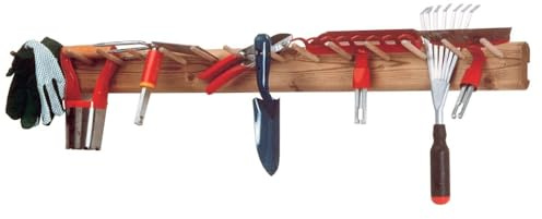 Rastrelliera in Legno da Parete per Esterno Tiappendo 126 cm – Supporto Attrezzi da Giardino e Fai da Te – Legno Impregnato in Autoclave – Made in Italy