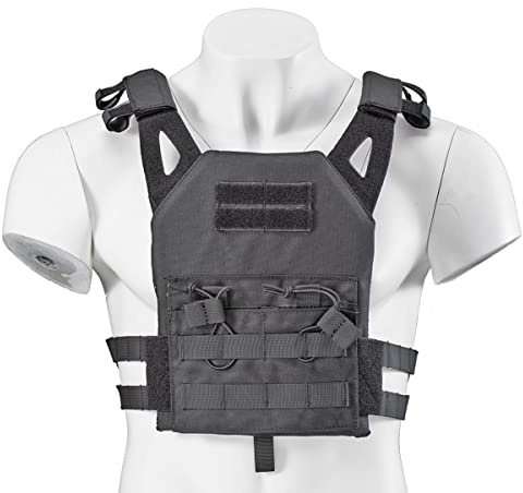 Lancer Tactical Kid's JPC Vest w/EVA Plates for Outdoor/Indoor Airsoft (Black/Kid's Size)