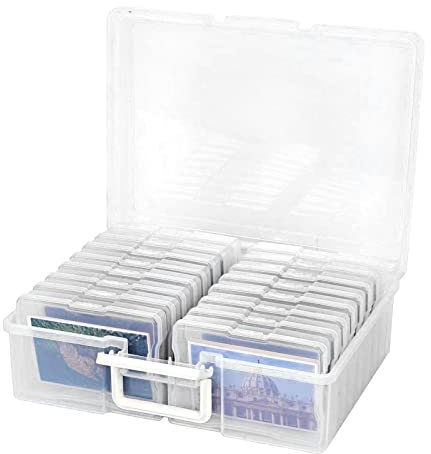Youyijia Photo Storage Box 4 x 6 - 16 Inner Craft Storage Photo Cases Clear Plastic Organizer for Pictures Crafts and Seeds
