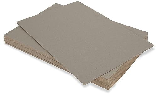 WOPPLXY A4 Greyboard 100 Sheets - 1500 Micron Grey Board A4 Mount Backing Board - 1.5mm Double-Side Thick Cardboards Mount Card for Craft, Model Making