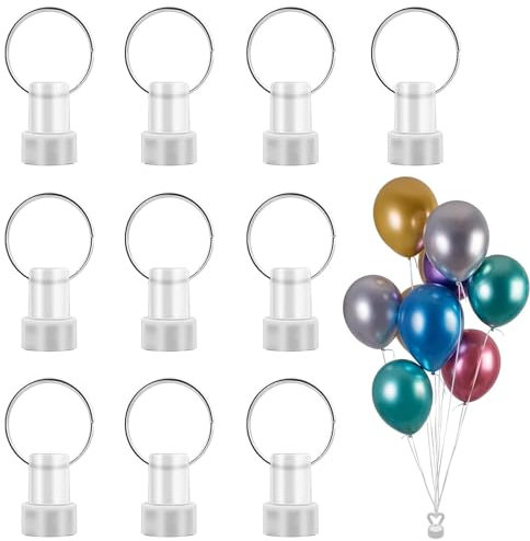 10Pcs Ballongewicht,Ballongewicht Für Helium Luftballon Beschwerer Kunststoff Set Helium Ballongewichte Kegel Wiederverwendbar Helium Luftballon Halter Für Hochzeit Kinder Feiern Geburtstag (Runden)