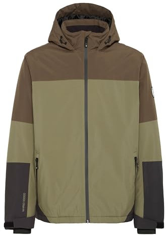 NORTH BEND NBMoritz Herren Skijacke Winterjacke Snowboardjacke wasserdicht wasserfest W-PRO 10.000 Wassersäule 10.000 mm Kapuze Skipasstasche Reißverschlusstaschen, Größe:M, Farbe:Tarmac (5056)