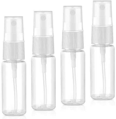 NJCXOLA 4 Pezzi Flaconi Spray,Riutilizzabile Tomizzatore Bottiglia di Profumo in Plastica, 20ml Bottiglia Spray Vuota, Trasparente Portatile Bottiglia,per Liquido Viaggio Cosmetico