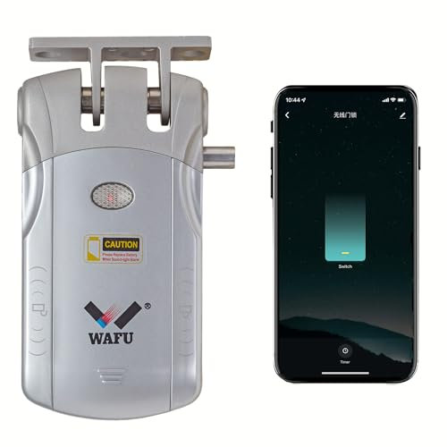 Cerradura Inalámbrica Invisible Compatible con Control Remoto WIFI y Desbloqueo de Aplicación, Cerradura Inteligente de Diseño Táctil Viene con 4 Controles Remotos, Instalación en Interiores