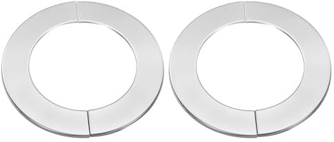 sourcing map 2pcs Wall Split Flange 3.58 (91mm) Stainless Steel Round Self-Adhesive Split Flange Pipe Cover Clip-on Escutcheon Collar for Floor Ceiling Bathroom Kitchen Toilet