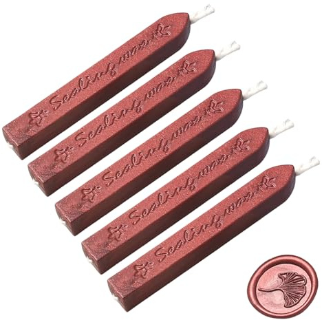Manuscript Sealing Seal Wax Sticks Wicks for Postage Letter (5PCS Wine Red)