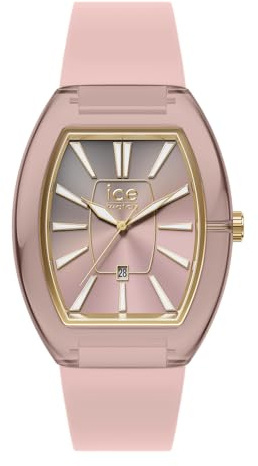 ICE-WATCH - Ice boliday Women Dome Plastic Soft Pink - Montre Rose pour Femme avec Bracelet en Silicone - 025180 (Small)