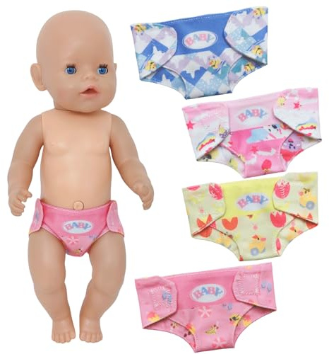 4 pañales de muñeca para muñeca bebé