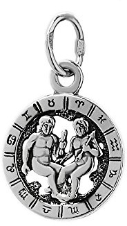 NKlaus 925 sterling silver hänge horoskop stjärntecken Tvillingarna 6319