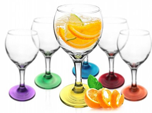 Sendez 6 x Weingläser Bunte Gläser Weinglas Gläserset Rotweingläser Weinkelche Set