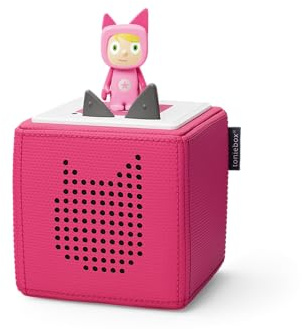 tonies Toniebox Starter Set inkl. 1 Kreativ Figur – Audioplayer für Hörbücher und Lieder für Kinder, einfach zu bedienende kabellose Musikbox BZW. Lautsprecher, 7 Std. Akku, Pink