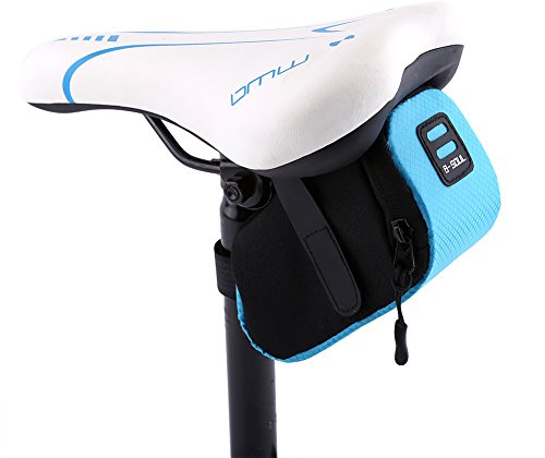 VGEBY1 Bolsa de sillín de Bicicleta, Bicicleta, Asiento Debajo de la Cola, Cola, Bolsa de Transporte Trasera, Accesorio de Ciclismo(Azul)