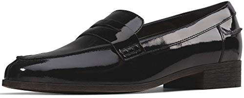 Clarks Women's Hamble Loafers, Black Pat Black Patent, 4 UK