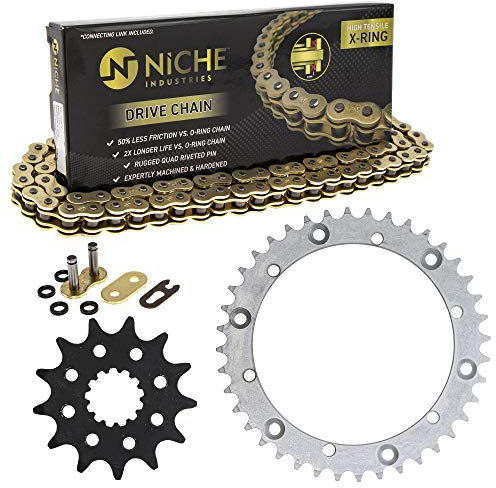 NICHE Drive Sprocket Chain Combo for Yamaha Raptor 660R Front 13 Rear 40 Tooth 520V-X X-Ring 92 Links