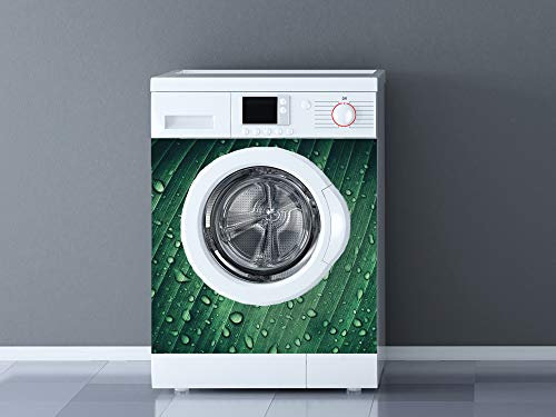 Vinyle pour lave-linge Texture de feuille avec eau | Plusieurs dimensions 60 x 85 cm | Adhésif résistant et facile à appliquer | Autocollant décoratif design professionnel