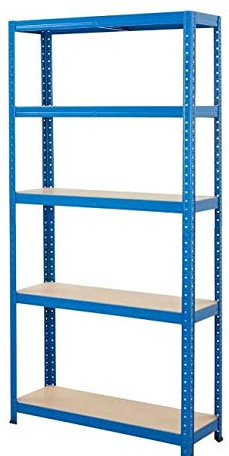 BiGDUG Heavy Duty Garage Shelving Unit - 1780h x 900w x 300d mm - 265kg UDL Capacity Per Shelf - Blue 5 Tier Racking