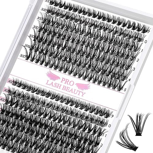 280 Pcs Wimpern Einzeln DIY Einzelne Wimpern für Wimpernverlängerung Wimpernbüschel Cluster Individual Lashes 30+40-D-9-15mix