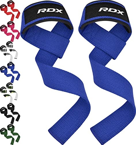 RDX Correas Levantamiento de Pesas, 5MM Neopreno Soporte de Muñeca Acolchado, Powerlifting Straps Muñequeras Agarres para Fitness Peso Culturismo Gimnasio Deportivas Gym Agarraderas, Mujeres Hombres