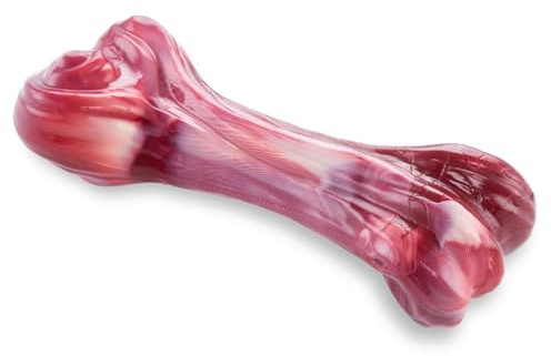 TSPRO Hundespielzeug Unzerstörbar, Nylon-Hundekauspielzeug für Aggressive Kauer, Echter Rindfleischgeschmack, Haltbares Unzerstörbares Hundespielzeug für Hunde Mittlerer/Großer Rasse (Bone)