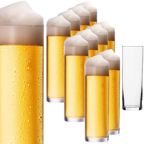 IMPERIAL Kölschgläser aus Glas Set 12-Teilig 200ml (max. 250ml) Kölschstangen 0,2L Bierstangen Bierglas Spülmaschinenfest