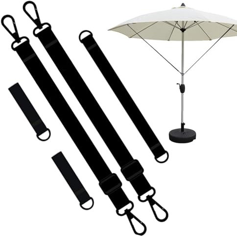 Générique Fixation Parasol, Réglables Sangle Fixation pour Parasol Brise-Vent avec Crochets Grand Corde Fixe De Boucle Coupe-Vent De Parasol Extérieur en Porte-à-Faux Anti-Balancement