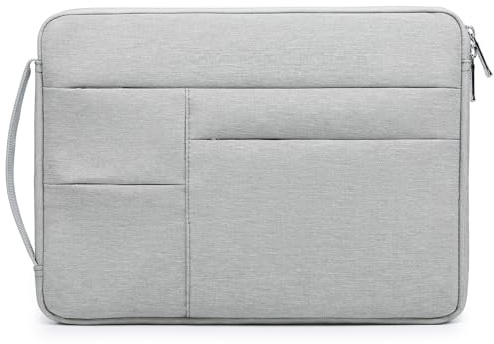 HYZUO 14-15 Zoll Laptop Hülle Tasche für MacBook Air 15 M5 A3448 M4 M3 M2, MacBook Pro 15, 15 Surface Laptop, XPS 14/15 Plus, Schutzhülle für 14 HP Dell Lenovo ThinkPad Asus Acer, Hellgrau