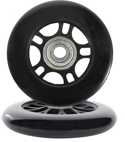 Lot de 1 paire de roulettes de rechange en caoutchouc pour valise rigide Samsonite (68 x 24 mm)