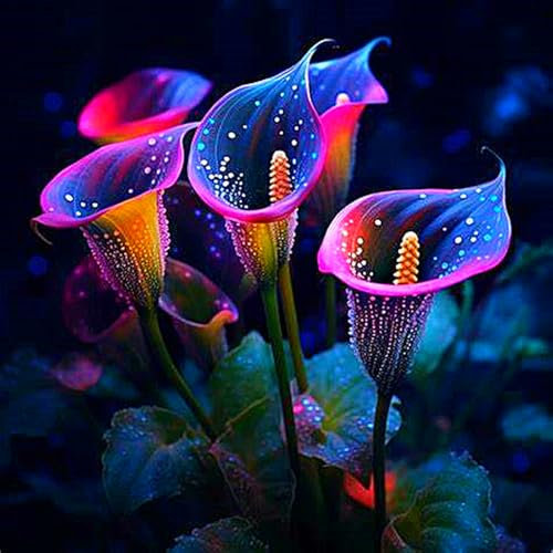 Calla-Lilienzwiebeln, DraußEn, Winterharte Stauden,TöPfe,Schnittblumen,Blumenzwiebeln,Calla Lily Plant Calla Lily,Calla Pflanze Knolle,Calla Winterhart-4zwiebeln -A