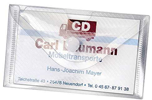 VELOFLEX 3317000 - Visitenkartenetui Crystal, 100 x 60 mm, transparentes PP, für Visitenkarten oder USB-Stick, 1 Stück