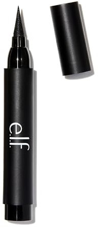 e.l.f. Intense Ink Eyeliner, Enhances The Lash Line With Rich & Long-Lasting Color, Tip For Precise Application, Vegan & Cruelty-Free, Blackest Black