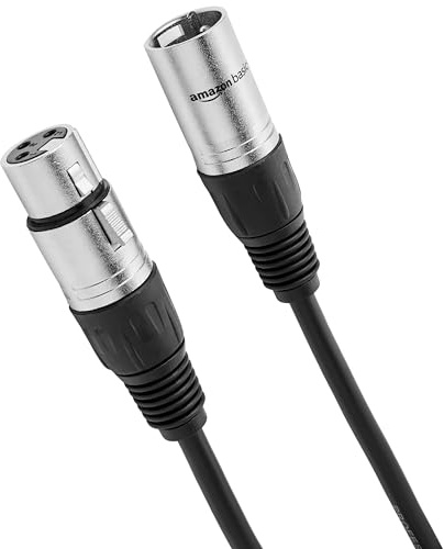 Amazon Basics XLR Microphone Cable for Speaker or PA System, Recording Studio, All Copper Conductors, Low Noise, 10 ft, Black