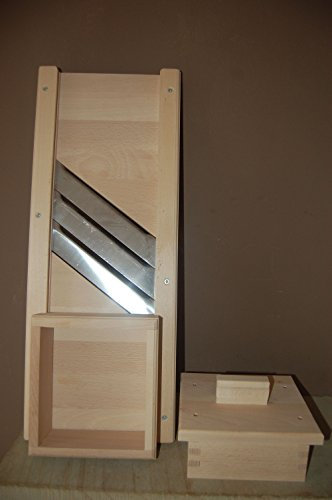 Krauthobel mit 3 Edelstahlmesser + Fingerschutz superscharf 15 x 40 cm Gemüsehobel Sauerkraut selbermachen Rezepte