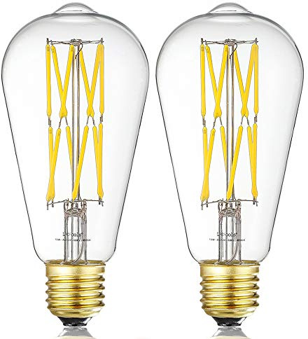 Leools Vintage LED Edison Bulb Dimmable 10W Led Filament Light Bulbs,1200 Lumen,4000K Neutral White,100 Watt Equivalent,E26 Medium Base Decorative Antique Lamp for Home 2Pack.(White)