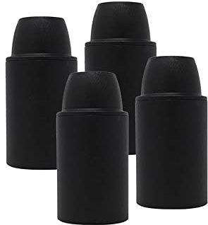 HALOTEC | Pack 4 Portalampada E14|Nero|Attacco Piccolo Liscio| Montaggio M10x1 | Base per Lampadina a Vista e Filettatura Mignon Sottile E14|Prodotto Italiano