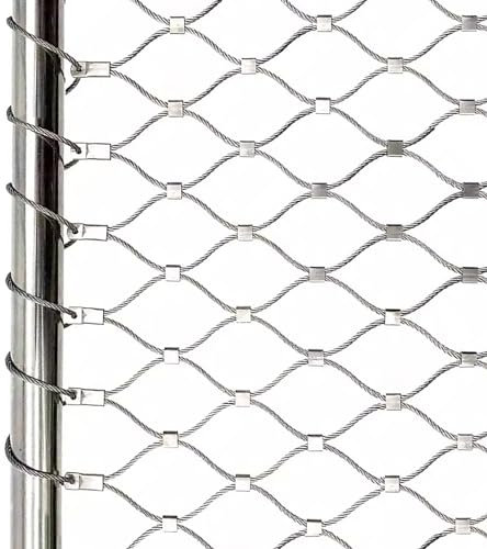 RAUMPA maschendrahtzaun 200cm höhe, Zaun Netz Edelstahl Metall Maschen 10cm Gartenzaun Weidezaun Wildzaun Hühnerzaun Hundezaun Schafzaun Teichzaun Für Garten Balkon Weide Schaf Hühner