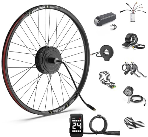 BAFANG Bakre Navmotor Kit 48V 500W, Brushless Geared Navmotor - Kassettversion Bakre Hjulmotor Kit med Monteringsbredd 135-142mm för Cykel 27,5 tum, Ebike Conversion Kit med LCD-Display DZ40