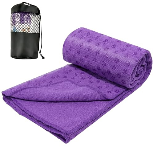 Audasi Yoga Mat Toalla Antideslizante Con Bolsa De Transporte De Malla 183*63Cm Microfibra Secado Rápido Portátil Transpirable Para Gimnasio Deportes Pilates