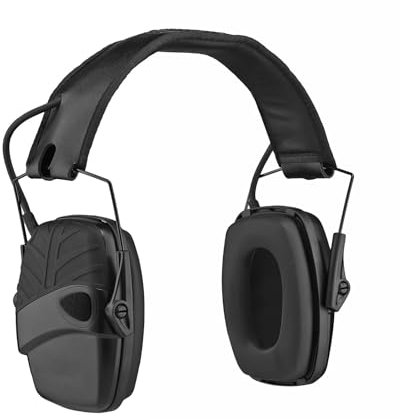 MRDEER Elektronischer Gehörschutz, Lärmminderung Klangverstärkung Elektronischer Schieß-Ohrenschützer, Schießstand Taktisches Headset, NRR 28dB, Ideal zum Schießen und Jagen (Schwarz)