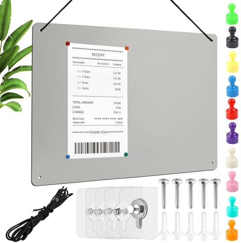 Magnettafel Magnetboard 42 x 30 cm Memoboard Küche Magnetwand Magnetische Pinnwand Magnettafel für Wand mit 10 Magnete für Wohnung Büro Küche